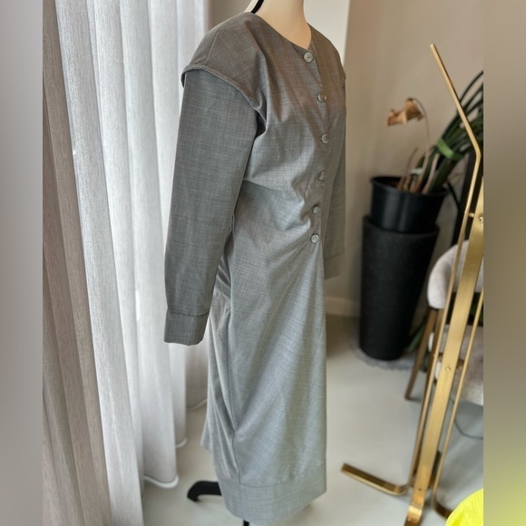 Malloni Grey Button Down Dress - Picture 3 of 13